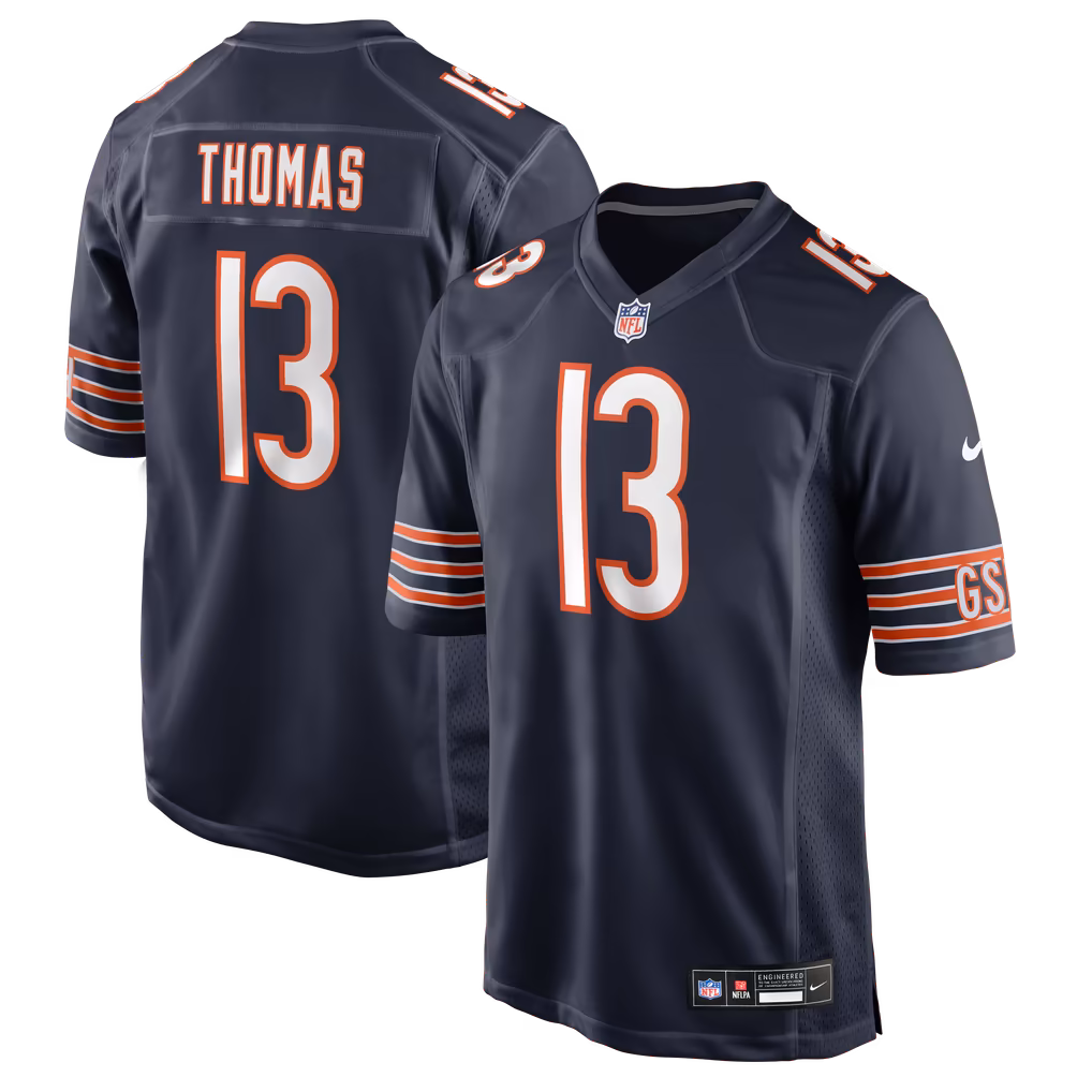 Men's Chicago Bears Zavion Thomas Nike Navy Team Game Jersey - U-jersey