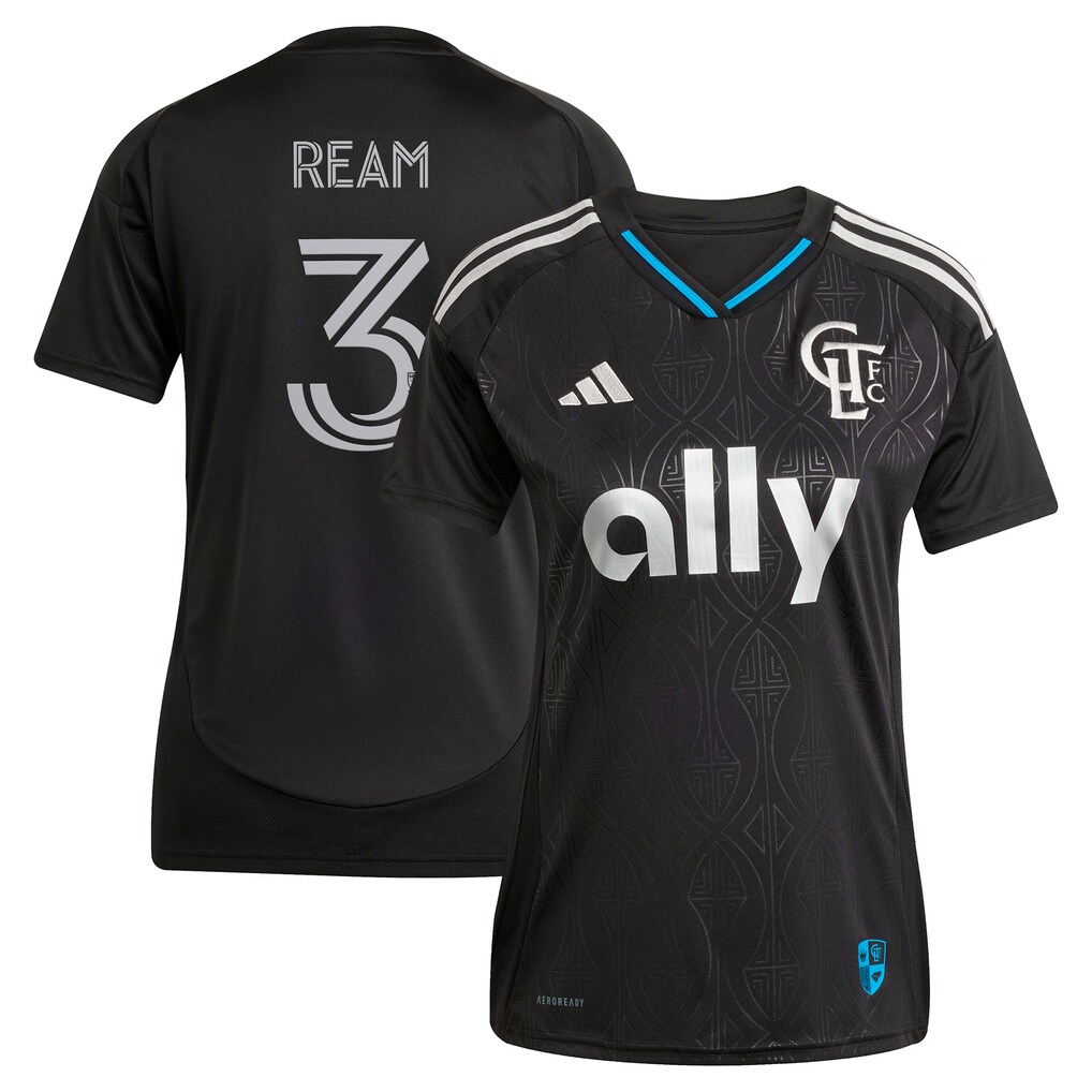 Women's Charlotte FC Tim Ream adidas Black 2025 Fortress Kit Replica Player Jersey - Ujersey