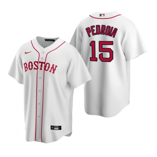 Men's Nike Boston Red Sox #15 Dustin Pedroia White Alternate Stitched Baseball Jersey - Ujersey