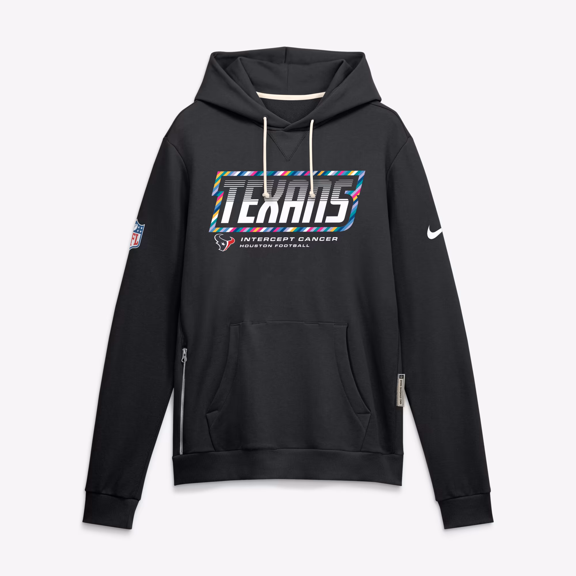 Men's Houston Texans Nike Black 2026 NFL Crucial Catch Sideline Standard Issue Dri-FIT Pullover Hoodie - Ujersey