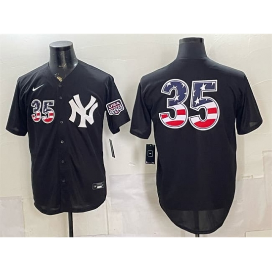 Men's New York Yankees #35 Cody Bellinger Black 2026 USA 250 Fourth of July Home Stadium Stitched Baseball Jersey - Ujersey
