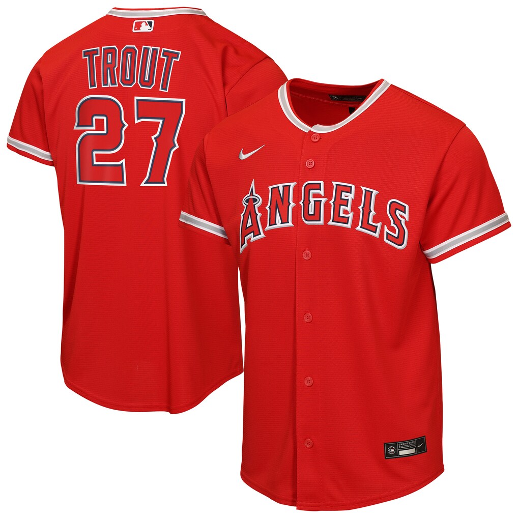 Youth Los Angeles Angels Mike Trout Nike Red Alternate Replica Jersey - Ujersey