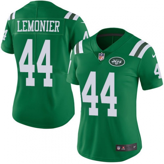 Women's Nike New York Jets #44 Corey Lemonier Limited Green Rush Vapor Untouchable NFL Jersey - Ujersey