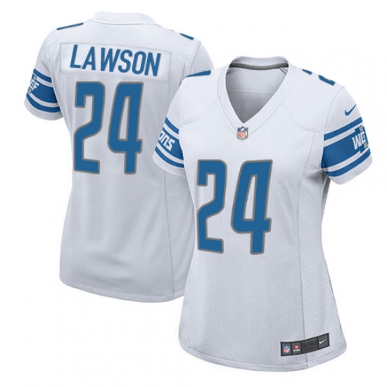 Women's Nike Detroit Lions #24 Nevin Lawson Game White NFL Jersey - Ujersey