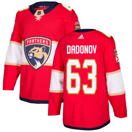 Men's Adidas Florida Panthers #63 Evgenii Dadonov Premier Red Home NHL Jersey - Ujersey