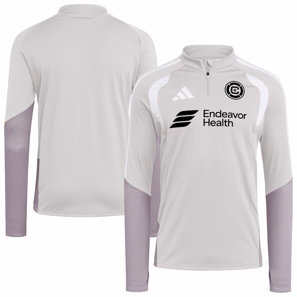 Men's Chicago Fire adidas Silver 2026 Tiro Competition Quarter-Zip Training Top - Ujersey NHL