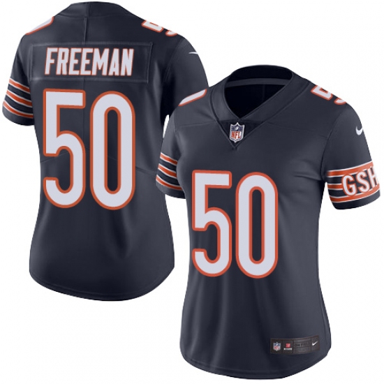 Women's Nike Chicago Bears #50 Jerrell Freeman Navy Blue Team Color Vapor Untouchable Limited Player NFL Jersey - Ujersey