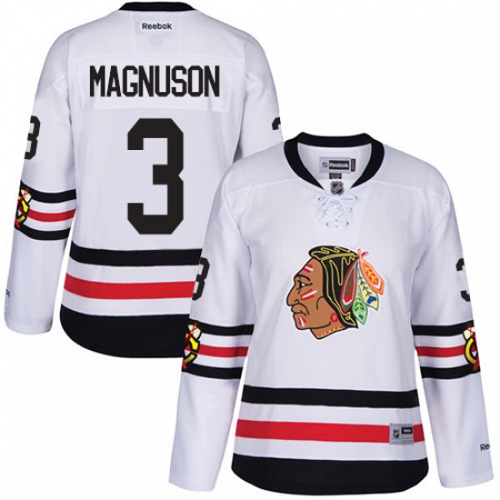 Women's Reebok Chicago Blackhawks #3 Keith Magnuson Authentic White 2017 Winter Classic NHL Jersey - Ujersey