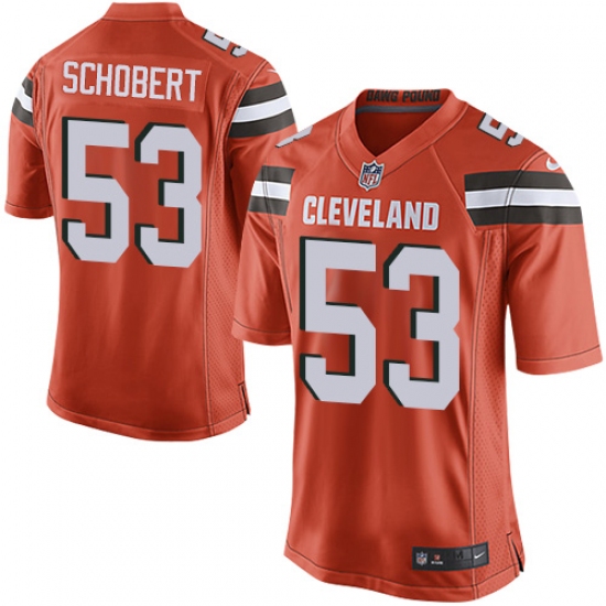 Men's Nike Cleveland Browns #53 Joe Schobert Game Orange Alternate NFL Jersey - Ujersey