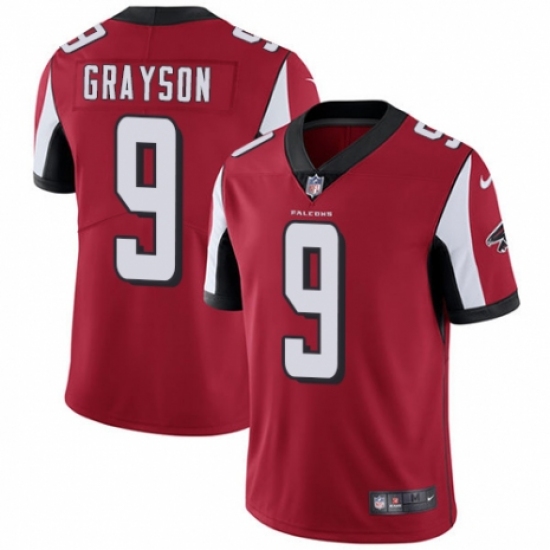 Men's Nike Atlanta Falcons #9 Garrett Grayson Red Team Color Vapor Untouchable Limited Player NFL Jersey - Ujersey