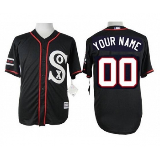 Men's Chicago White Sox Customized 2015 Black Jersey - Ujersey