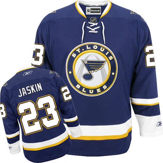 Women's Reebok St. Louis Blues #23 Dmitrij Jaskin Premier Navy Blue Third NHL Jersey - Ujersey