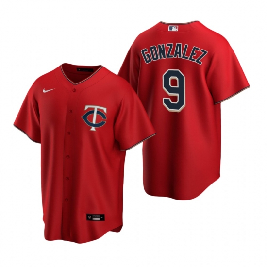 Men's Nike Minnesota Twins #9 Marwin Gonzalez Red Alternate Stitched Baseball Jersey - Ujersey