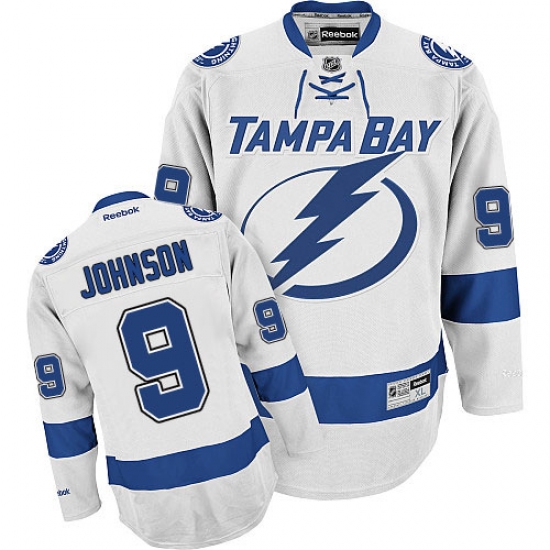 Men's Reebok Tampa Bay Lightning #9 Tyler Johnson Authentic White Away NHL Jersey - Ujersey