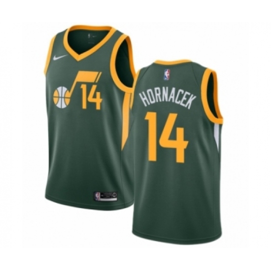 Women's Nike Utah Jazz #14 Jeff Hornacek Green Swingman Jersey - Earned Edition - Ujersey