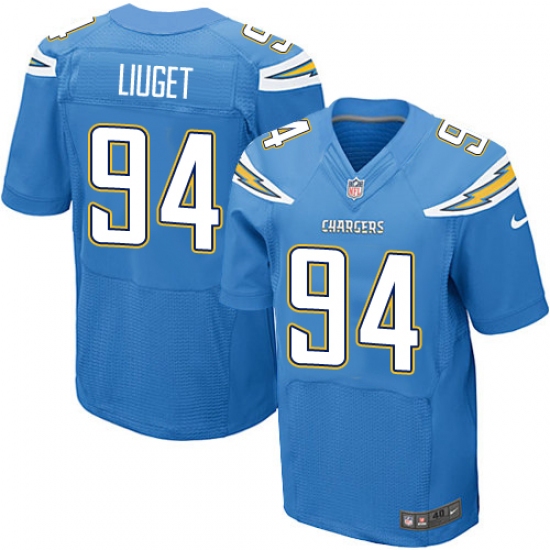 Men's Nike Los Angeles Chargers #94 Corey Liuget Elite Electric Blue Alternate NFL Jersey - Ujersey