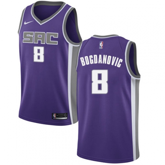 Men's Nike Sacramento Kings #8 Bogdan Bogdanovic Swingman Purple NBA Jersey - Icon Edition - Ujersey