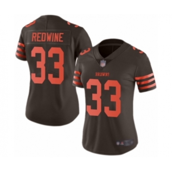 Women's Cleveland Browns #33 Sheldrick Redwine Limited Brown Rush Vapor Untouchable Football Jersey - Ujersey