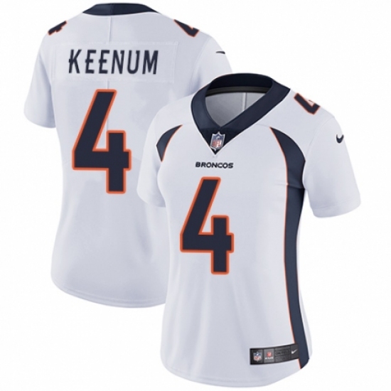 Women's Nike Denver Broncos #4 Case Keenum White Vapor Untouchable Limited Player NFL Jersey - Ujersey