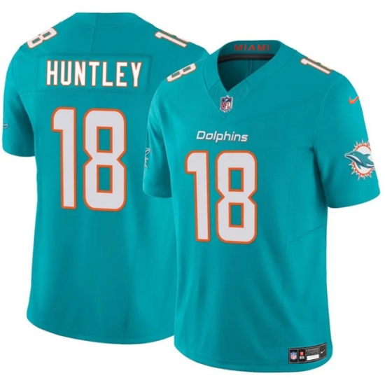 Men's Miami Dolphins #18 Tyler Huntley Aqua 2024 F.U.S.E Vapor Limited Stitched Football Jersey - Ujersey