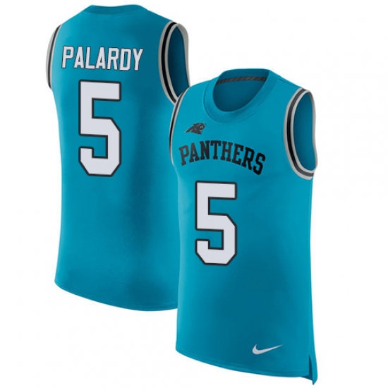 Men's Nike Carolina Panthers #5 Michael Palardy Blue Rush Player Name & Number Tank Top NFL Jersey - Ujersey