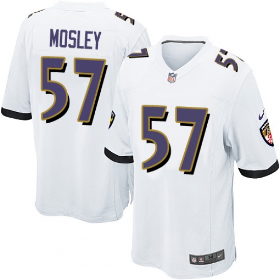 Men's Nike Baltimore Ravens #57 C.J. Mosley Game White NFL Jersey - Ujersey