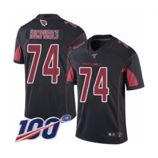 Men's Arizona Cardinals #74 D.J. Humphries Limited Black Rush Vapor Untouchable 100th Season Football Jersey - Ujersey
