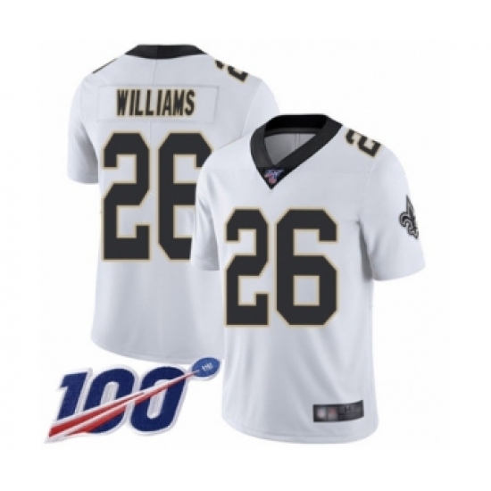 Men's New Orleans Saints #26 P.J. Williams White Vapor Untouchable Limited Player 100th Season Football Jersey - Ujersey