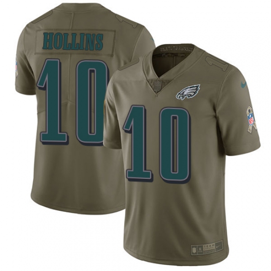 Youth Nike Philadelphia Eagles #10 Mack Hollins Limited Olive 2017 Salute to Service NFL Jersey - Ujersey