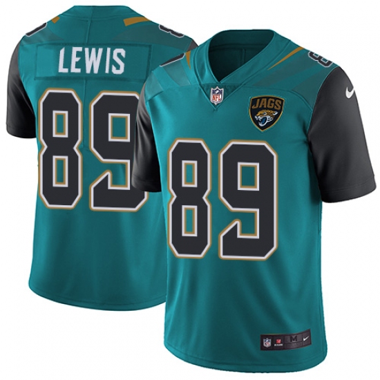 Men's Nike Jacksonville Jaguars #89 Marcedes Lewis Teal Green Team Color Vapor Untouchable Limited Player NFL Jersey - Ujersey