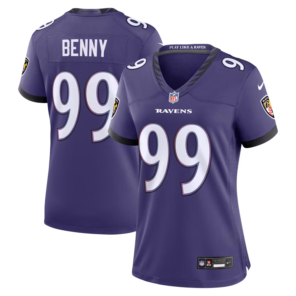 Women's Baltimore Ravens Rayshaun Benny Nike Purple Team Game Jersey - Ujersey