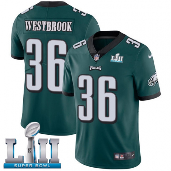 Men's Nike Philadelphia Eagles #36 Brian Westbrook Midnight Green Team Color Vapor Untouchable Limited Player Super Bowl LII NFL Jersey - Ujersey