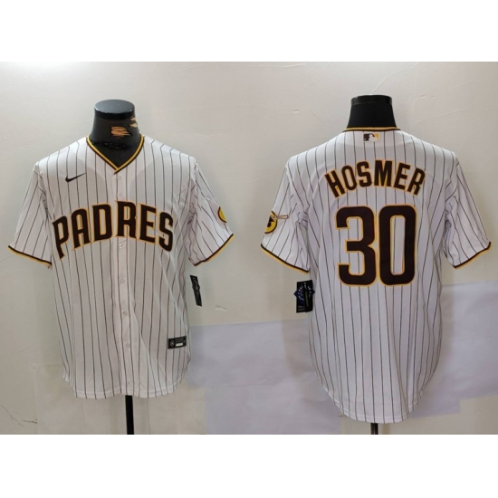 Men's San Diego Padres #30 Eric Hosmer White Stitched Cool Base Nike Jersey - Ujersey