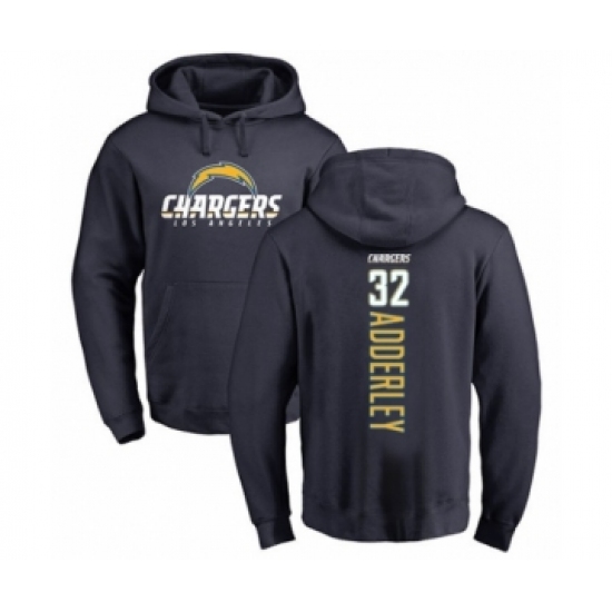 Football Los Angeles Chargers #32 Nasir Adderley Navy Blue Backer Pullover Hoodie - Ujersey