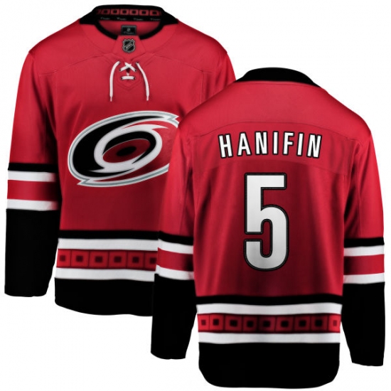 Youth Carolina Hurricanes #5 Noah Hanifin Fanatics Branded Red Home Breakaway NHL Jersey - Ujersey