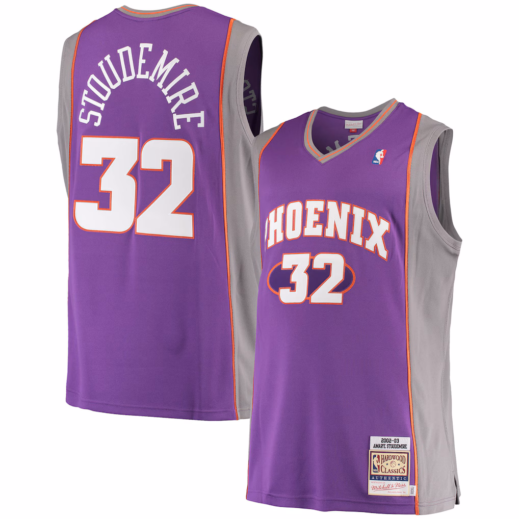 Men's Phoenix Suns Amar'e Stoudemire Mitchell & Ness Purple Hardwood Classics Authentic Jersey - ujerseystore