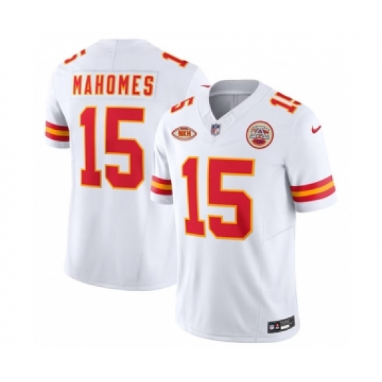Men's Nike Kansas City Chiefs #15 Patrick Mahomes White 2023 F.U.S.E. NKH Vapor Untouchable Limited Football Stitched Jersey - Ujersey
