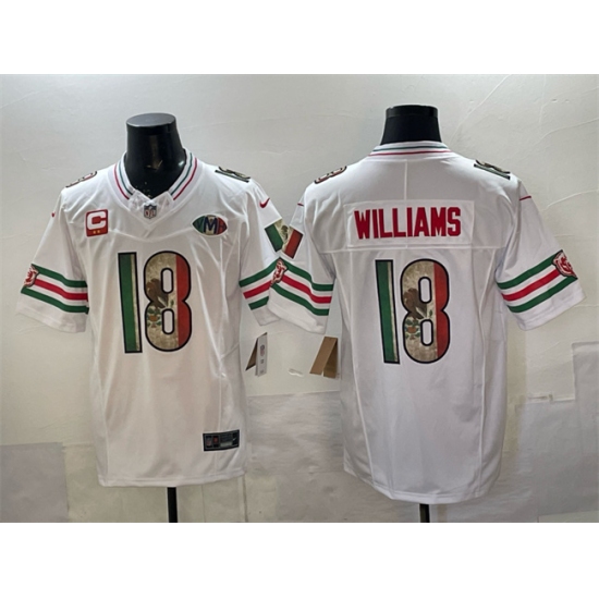 Men's Chicago Bears #18 Caleb Williams White Mexico F.U.S.E. With 2-star C And VMH Throwback Stitched Football Jersey - Ujersey