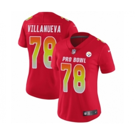 Women's Nike Pittsburgh Steelers #78 Alejandro Villanueva Limited Red AFC 2019 Pro Bowl NFL Jersey - Ujersey