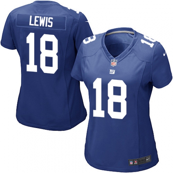 Women's Nike New York Giants #18 Roger Lewis Game Royal Blue Team Color NFL Jersey - Ujersey