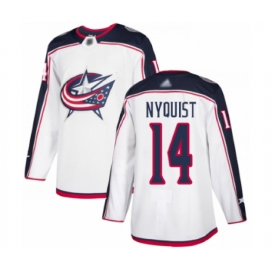 Youth Columbus Blue Jackets #14 Gustav Nyquist Authentic White Away Hockey Jersey - Ujersey