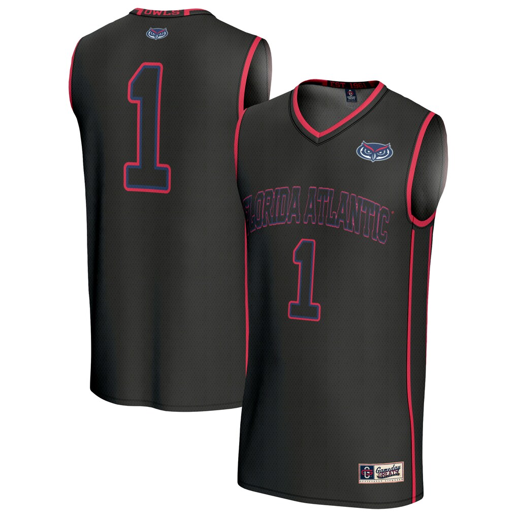 Unisex GameDay Greats #1 Black Florida Atlantic Owls Lightweight Basketball Jersey - U-jersey