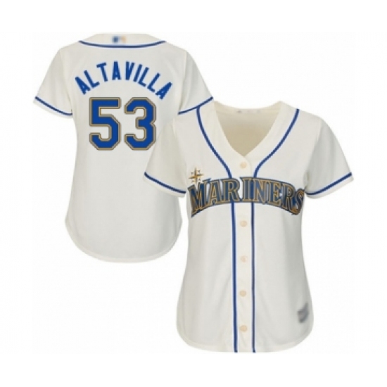 Women's Seattle Mariners #53 Dan Altavilla Authentic Cream Alternate Cool Base Baseball Player Jersey - Ujersey