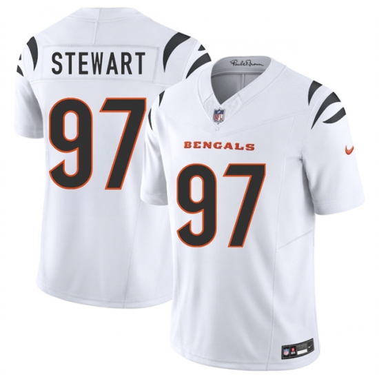 Men's Cincinnati Bengals #97 Shemar Stewart White 2025 Draft F.U.S.E. Vapor Untouchable Limited Football Stitched Jersey - Ujersey