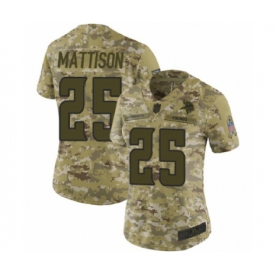 Women's Minnesota Vikings #25 Alexander Mattison Limited Camo 2018 Salute to Service Football Jersey - Ujersey