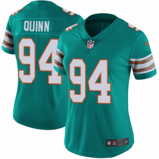 Women's Nike Miami Dolphins #94 Robert Quinn Aqua Green Alternate Vapor Untouchable Limited Player NFL Jersey - Ujersey