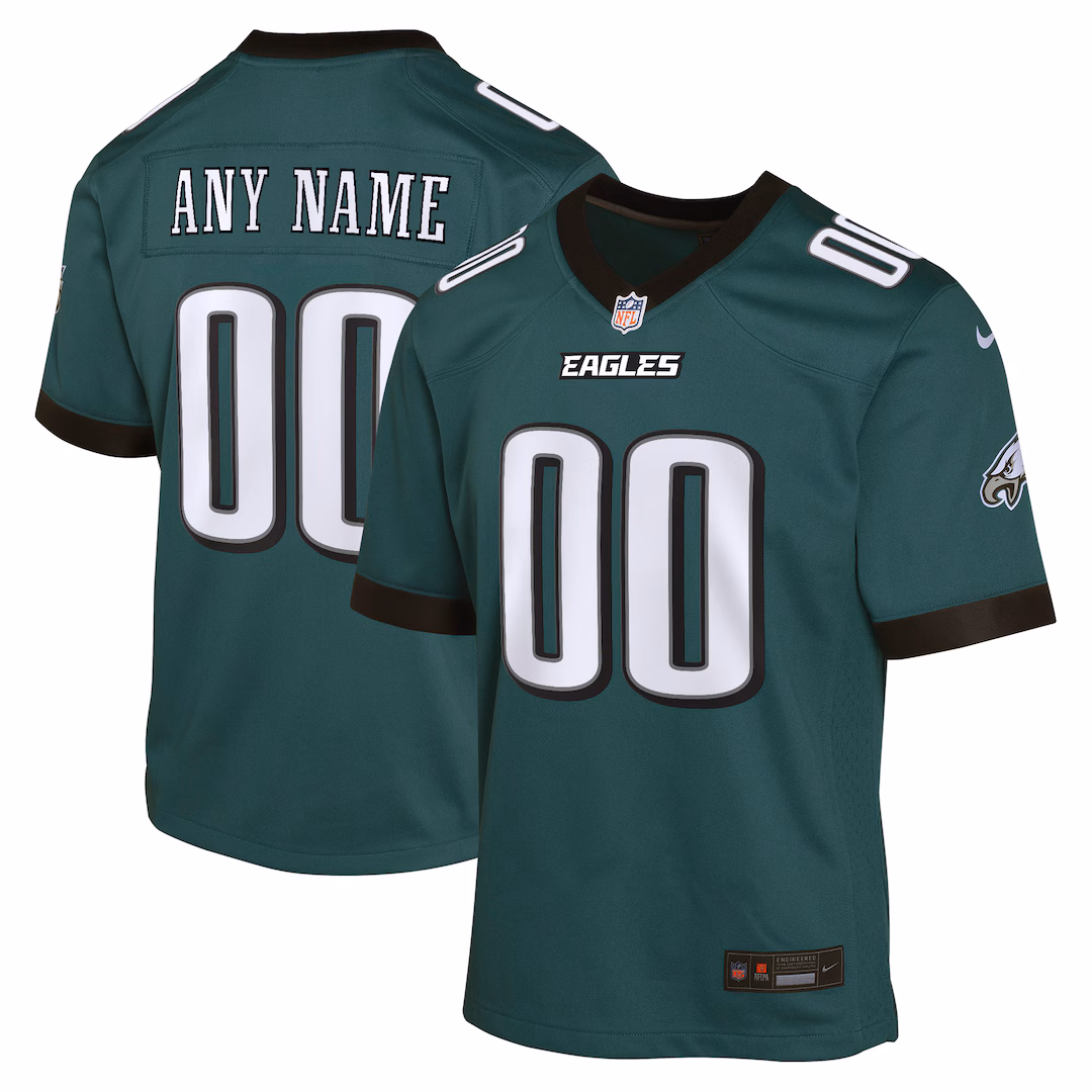 Youth Philadelphia Eagles Nike Midnight Green Team Custom Game Jersey - Ujersey