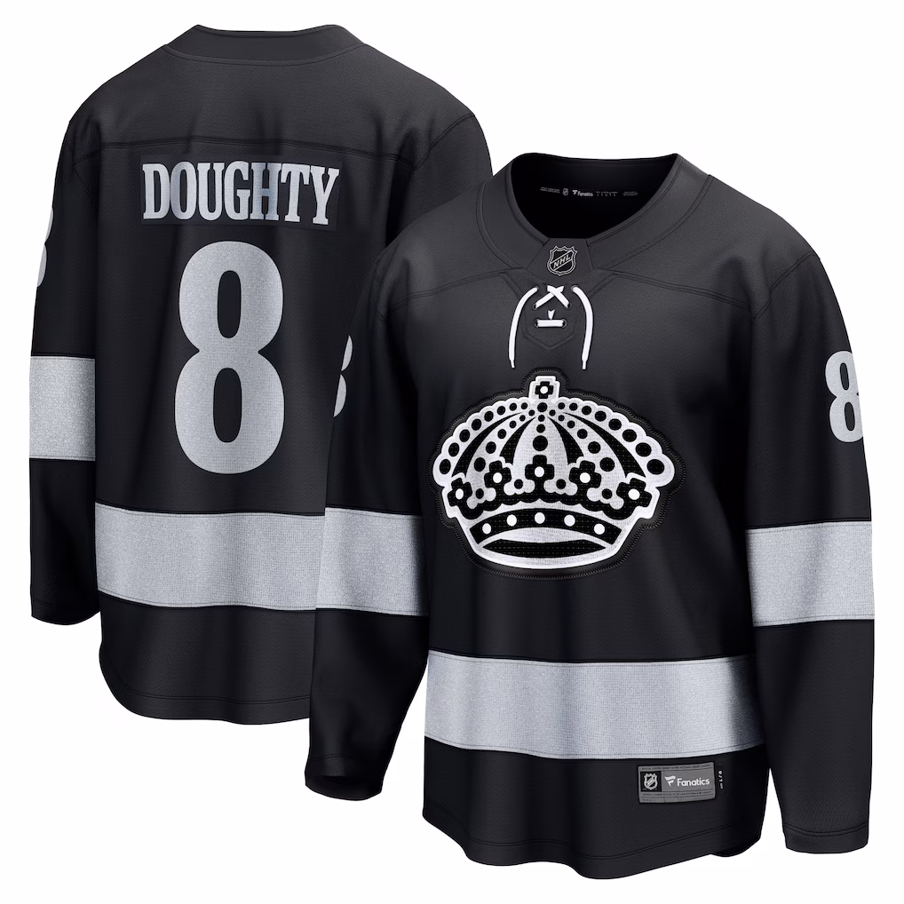 Men's Los Angeles Kings Drew Doughty Fanatics Black Alternate Breakaway Jersey - ujerseystore