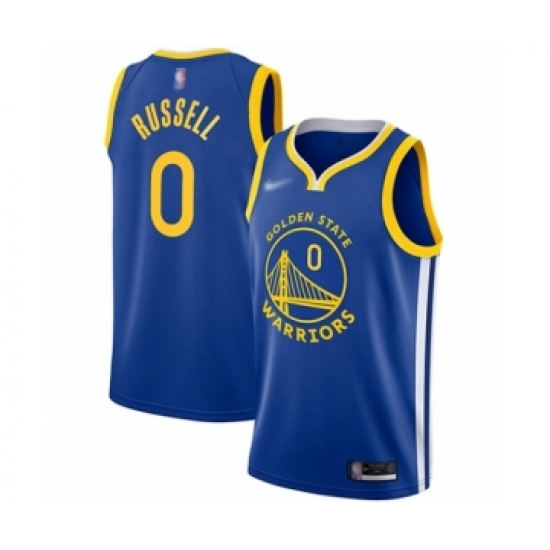 Men's Golden State Warriors #0 D'Angelo Russell Authentic Royal Finished Basketball Jersey - Icon Edition - Ujersey