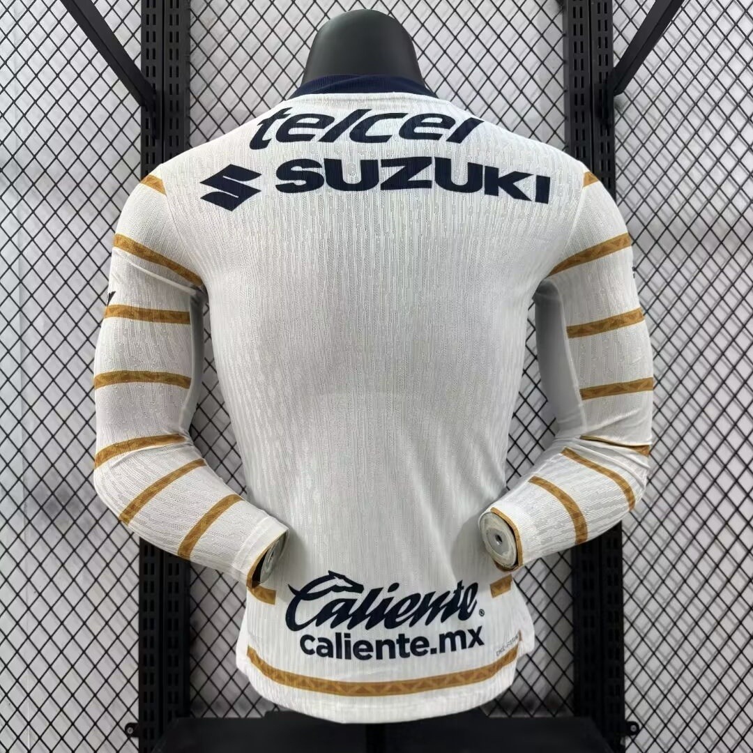 Pumas UNAM  Soccer Jersey Home Long Sleeve Shirt 2024/25